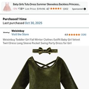 Weixinbuy Toddler Girl Fall Winter Baby Girl Velvet olive Green Dress - 2T